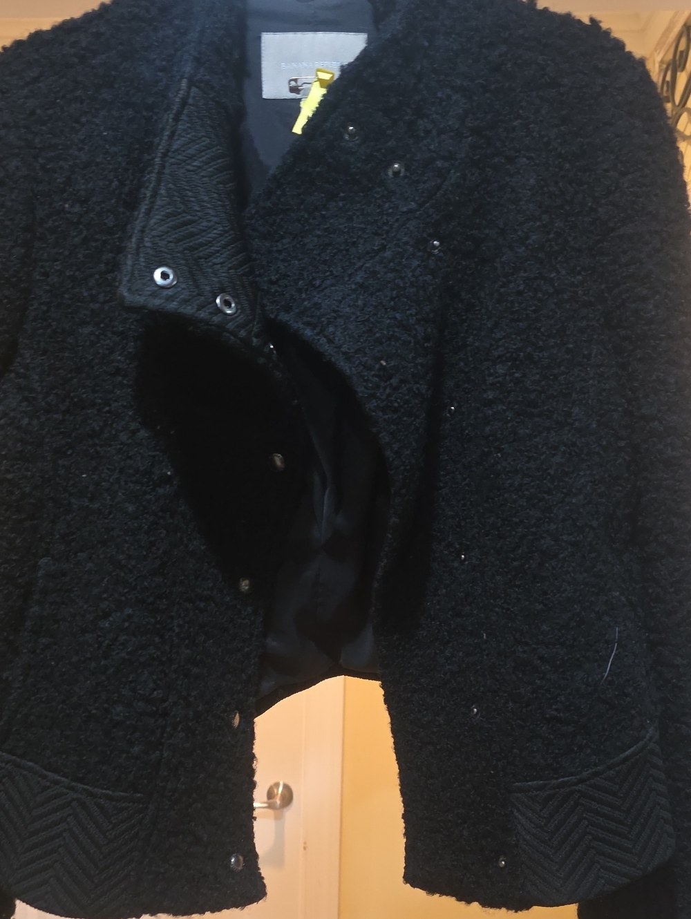Banana Republic Black Teddy Bouclé Jacket
